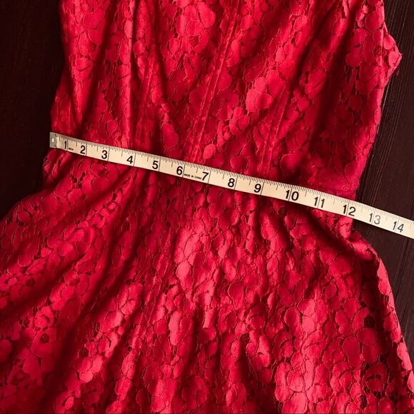 Ruby Red Mini Dress sleeveless Lace dress by ASU Wish - Picture 7 of 7